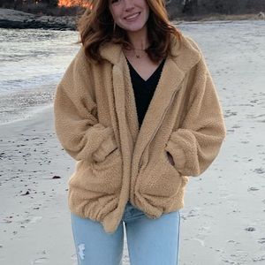 light brown teddy bear coat